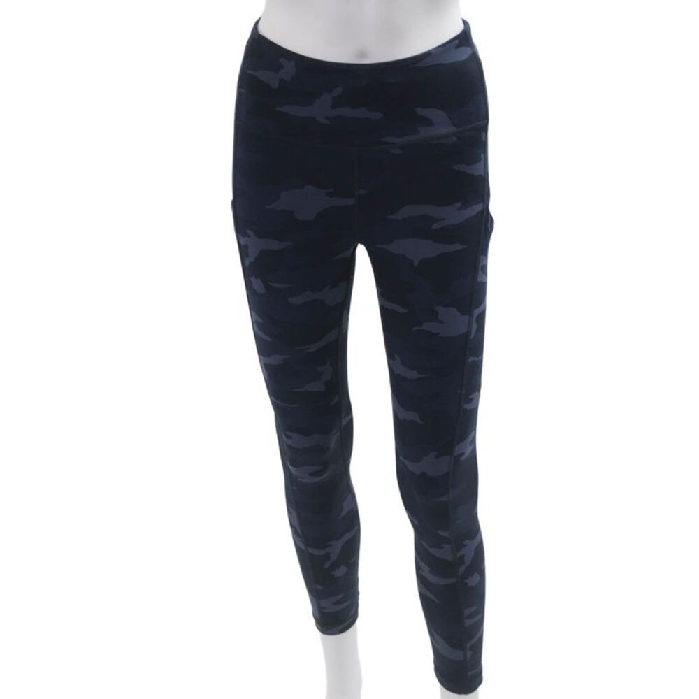 Athleta Womens Dark Blue Camo Capri Leggings Petite Size XS